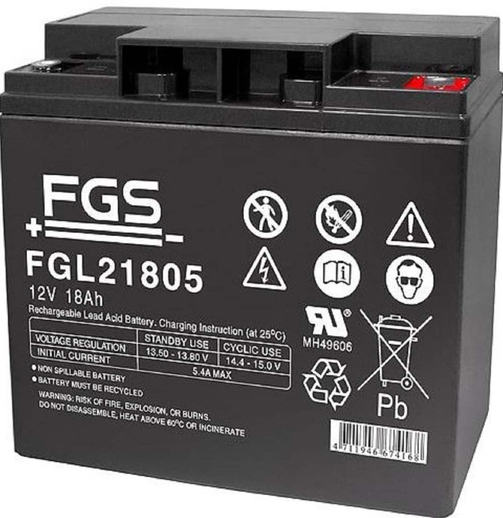 FGS Blyack. 12V/18Ah – AGM-blybatteri, 12 V, 18 Ah